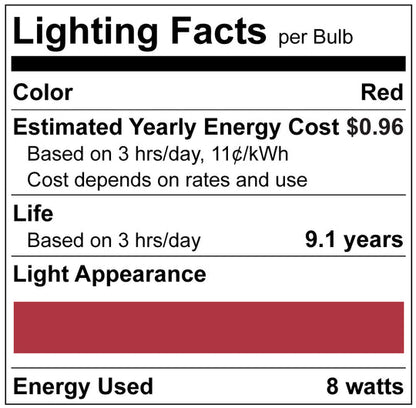 Luxrite LED PAR38 Colored Light Bulb, 8W, E26 Medium Base, Red Finish (LR31640)