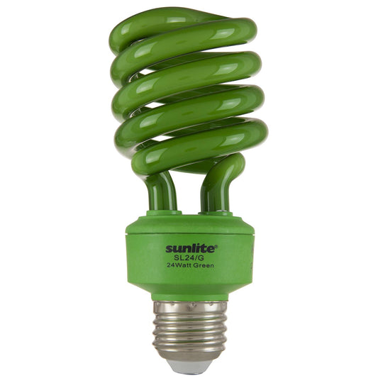 Sunlite 24 Watt Colored Spiral Medium Base Green