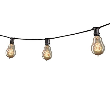 Bulbrite STRING15/E12/BLACK-NOSA15KT Outdoor Mini String Light w/Vintage Edison Bulbs, 25-Feet, 15 Lights Sockets, Black