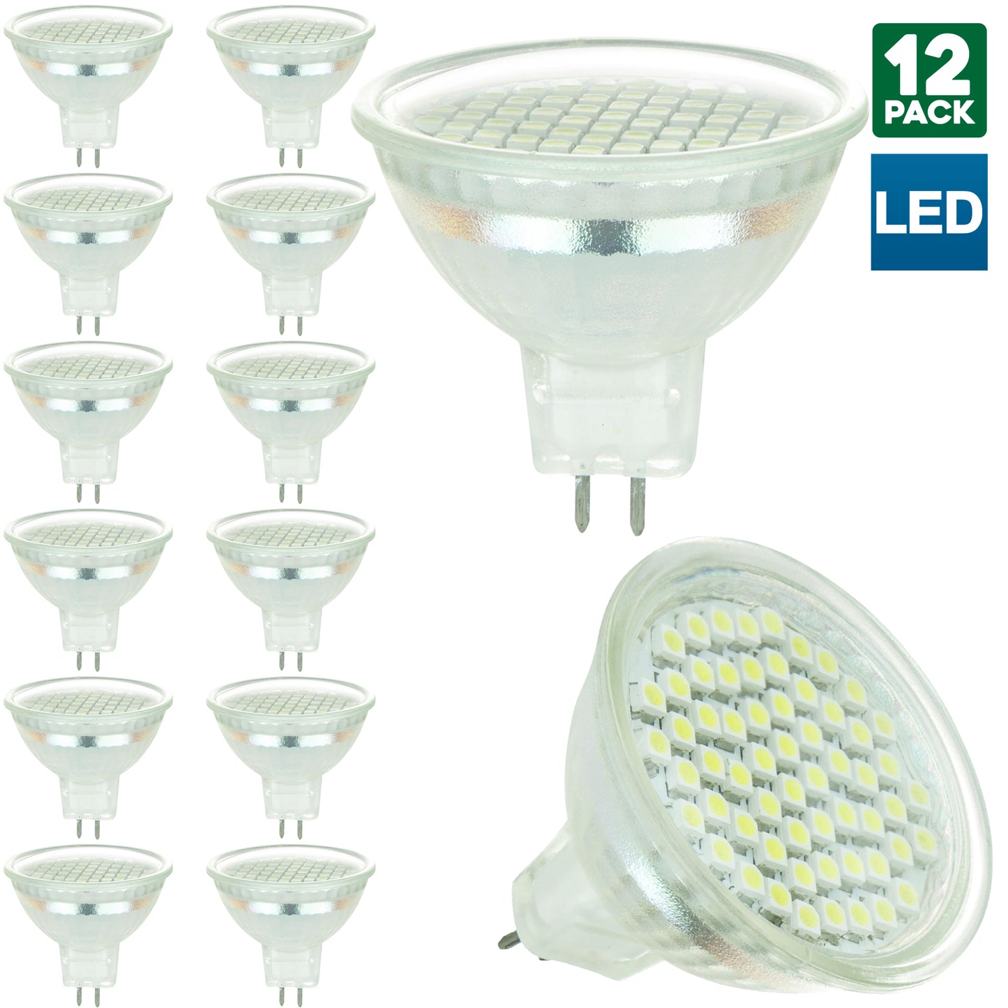 Sunlite LED MR16 Mini Reflector 2.2W (25WW Equivalent) Light Bulb (GU5.3) Base, White