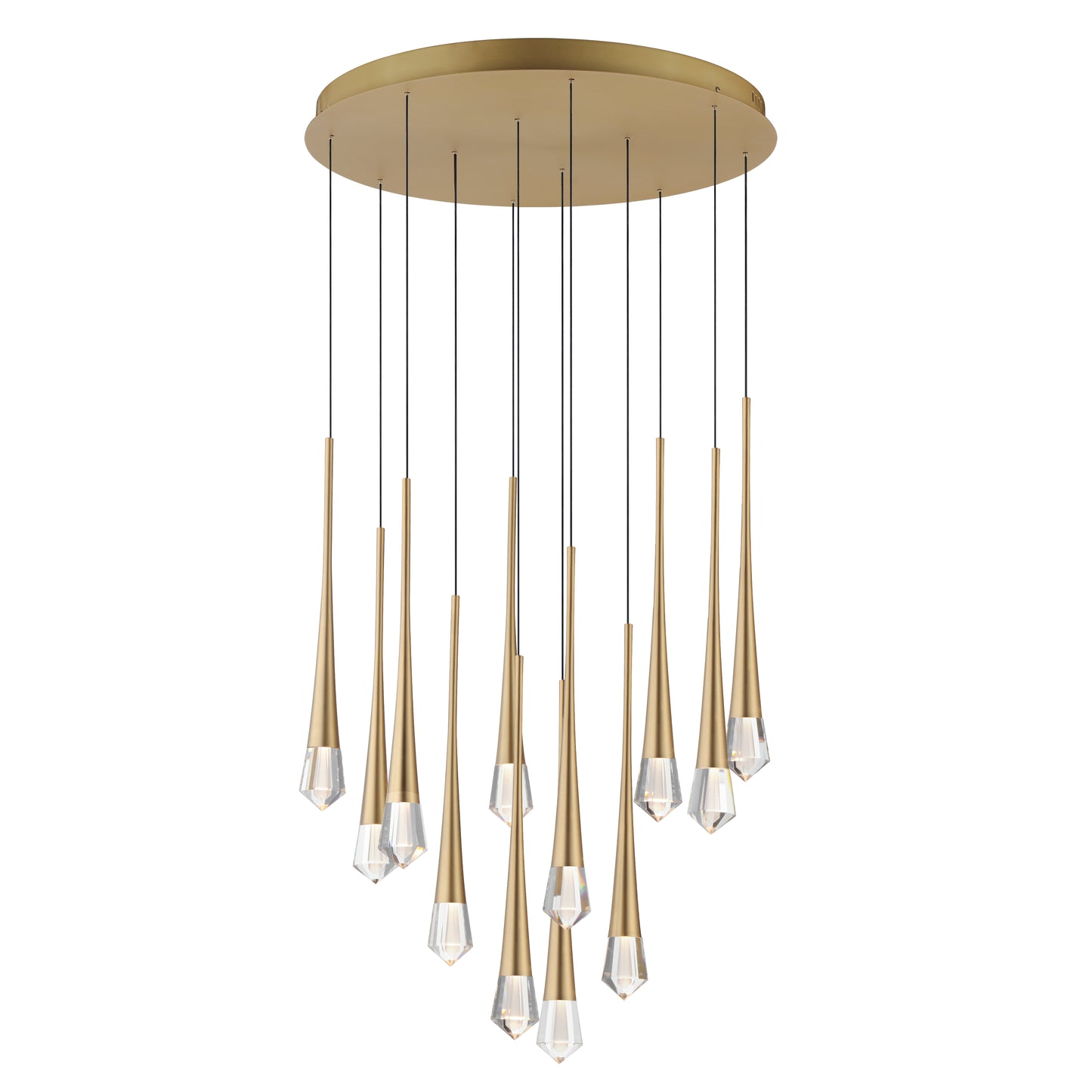 PIERCE 12-LIGHT LED Gold Multi-Light Pendant Ceiling Light