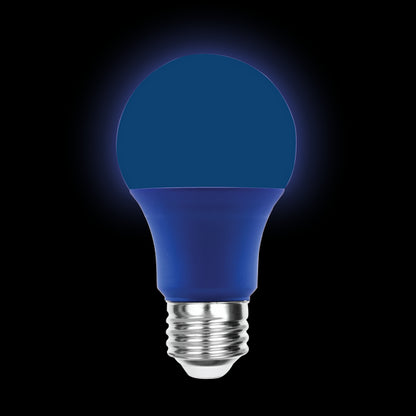 Luxrite LED A19 Colored Light Bulb, E26 - Medium Base, 8W, Blue Finish, Non-Dimmable, Shatter Proof, Pack of 15 (LR21491)