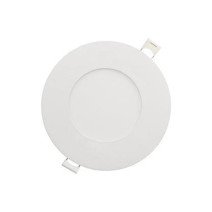 Luxrite LED 3" Mini Panel Round Smooth Canless Wafer Spotlight, 8W, 540 Lumens, Color Selectable - 2700K/3000K/3500K/4000K/5000K, 80 CRI, White Finish, Dimmable (LR23751)