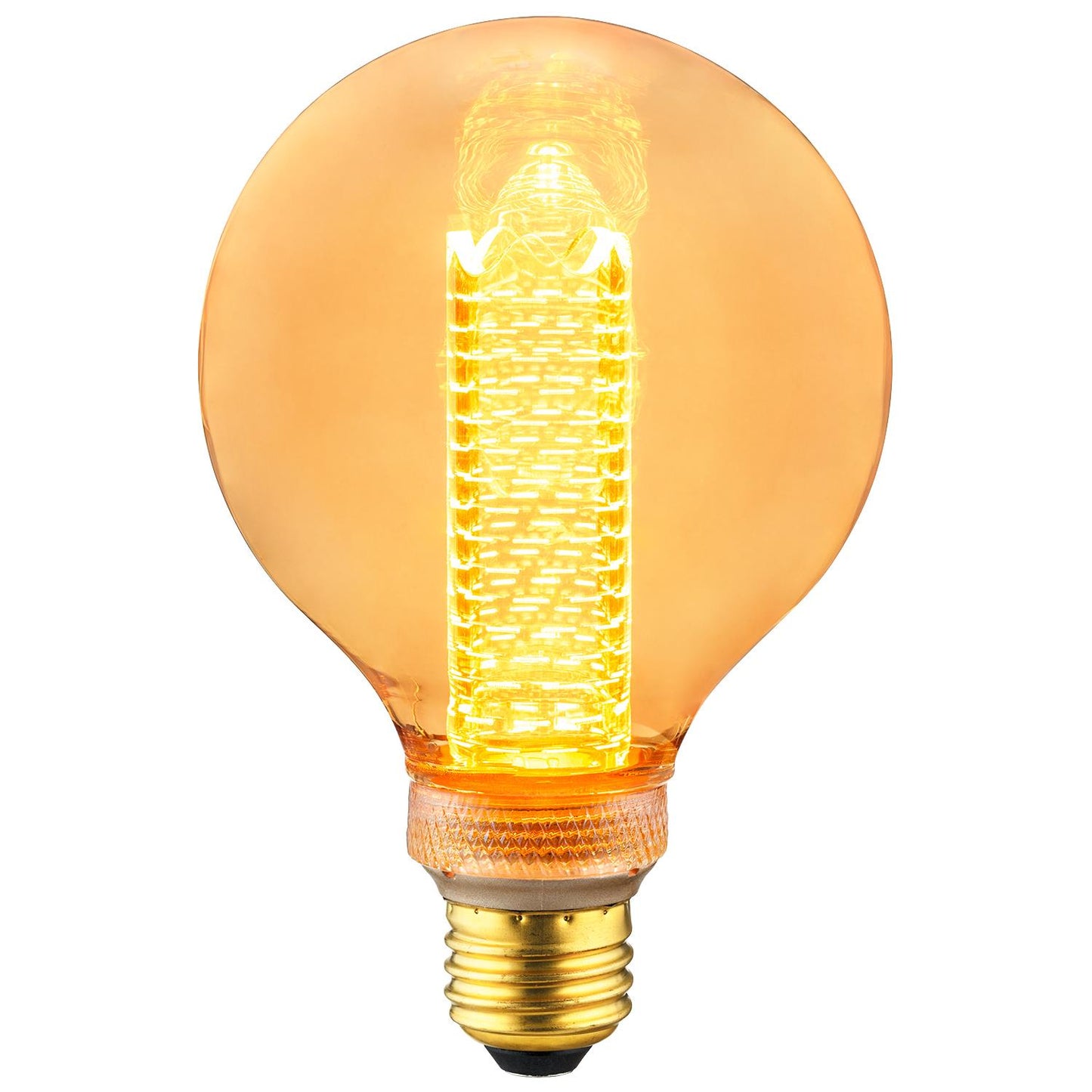 Sunlite 81254 LED G30 Virtual Filament Globe Light Bulb, 3.5 Watts (15W Equivalent), 120 Lumens, Medium E26 Base, Clear Glass, Dimmable, Acrylic Inner Pillar, UL Listed, 2000K Amber, 6 Pack