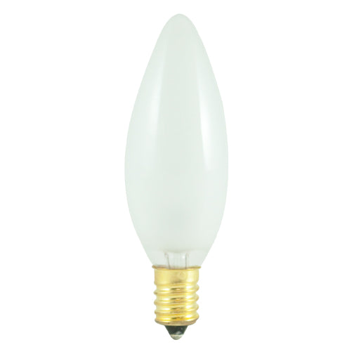 Bulbrite 25CTF/E14 25 Watt Incandescent B10 Torpedo Chandelier Bulb, European Base, Frost