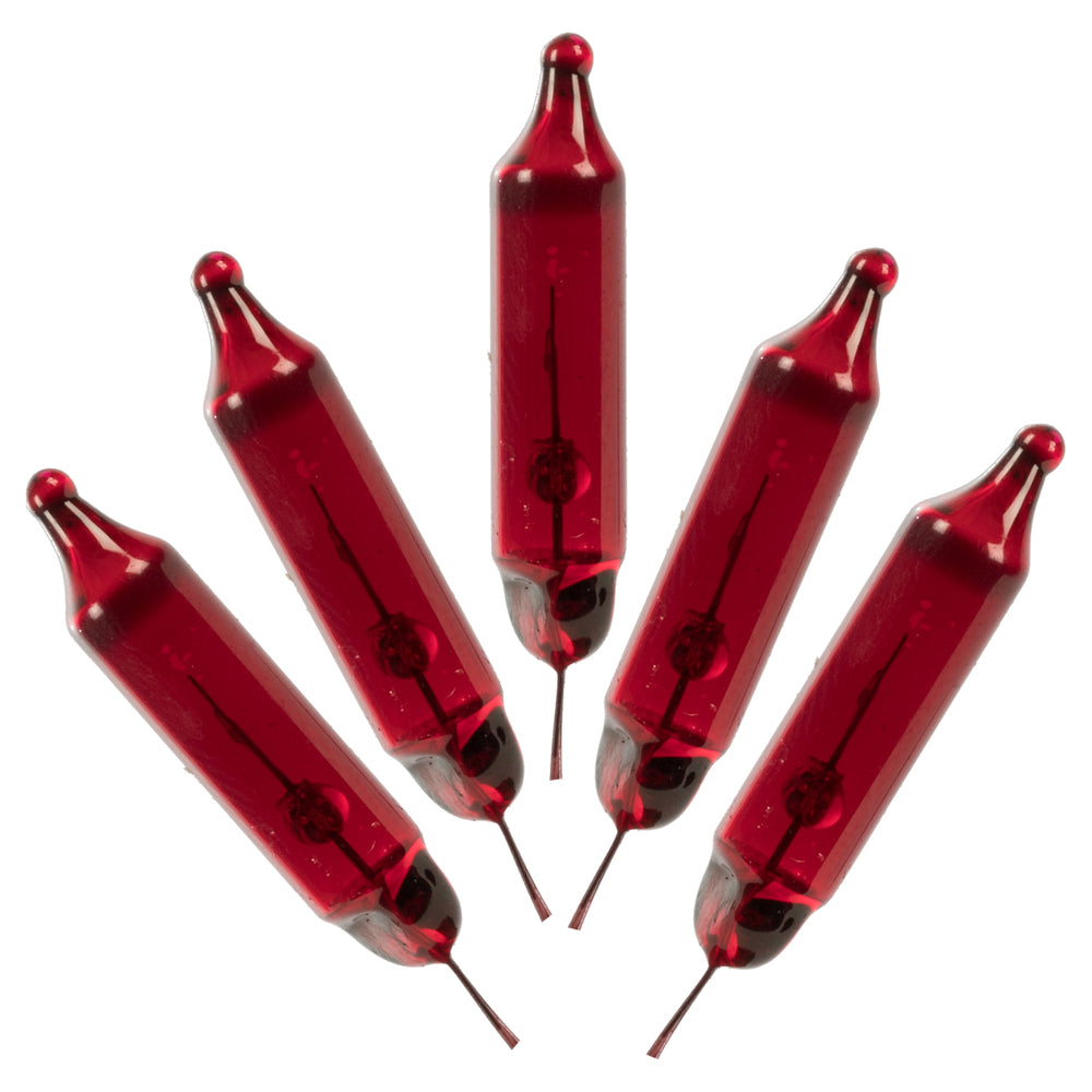 Vickerman Red Glass Incandescent Mini Bulb with Pinched Base, 3.5 Volt 125mA, 500/Bag- 3 Bags