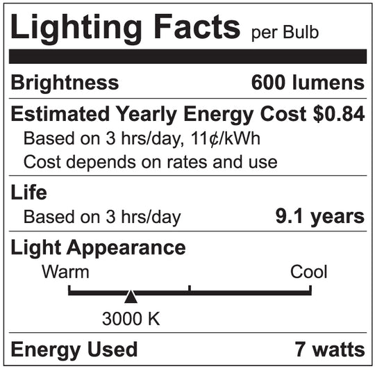 Luxrite LED 7W A15 Bulb, 3000K- Soft White, 600 Lumens, 80 CRI, Frost Finish, Dimmable (LR21351)