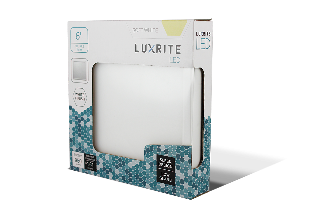 Luxrite Surface Mount LED15/SLIM6/40K/W/SQ 4000K Cool White