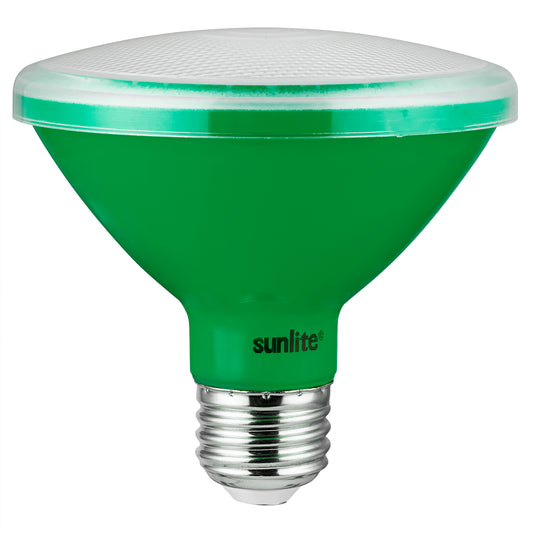 Sunlite 81473 LED PAR30 Short Neck Colored Recessed Light Bulb, 8 Watt (75W Equivalent), Medium (E26) Base, Floodlight, ETL Listed, Green, 1 pack