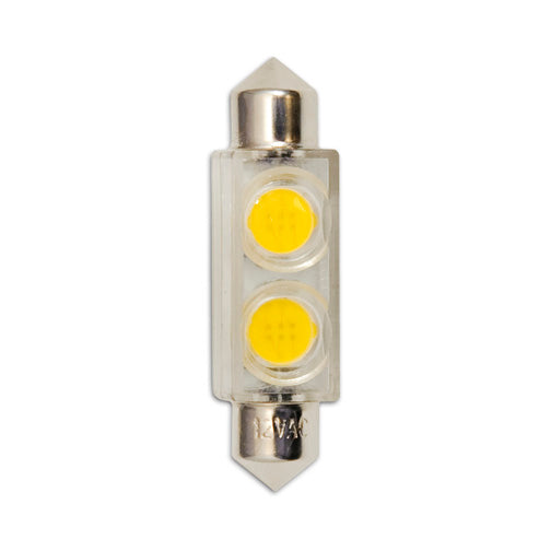 Bulbrite LED/FEST/24 0.8 Watt LED T3 Capsule Bulb, Festoon Base, 24 Volt, 3 Watt Equivalent, Clear