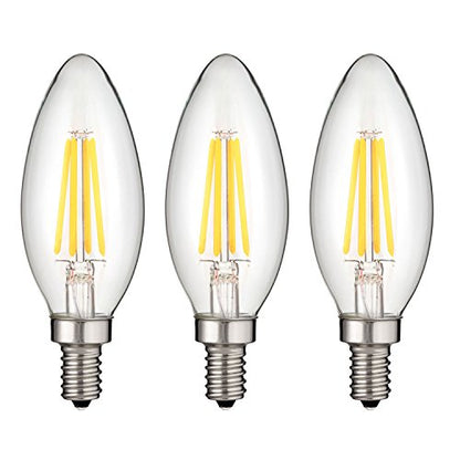 Sunlite LED Vintage Chandelier 6W (60W Equivalent) Light Bulb Candelabra (E12) Base, Warm White