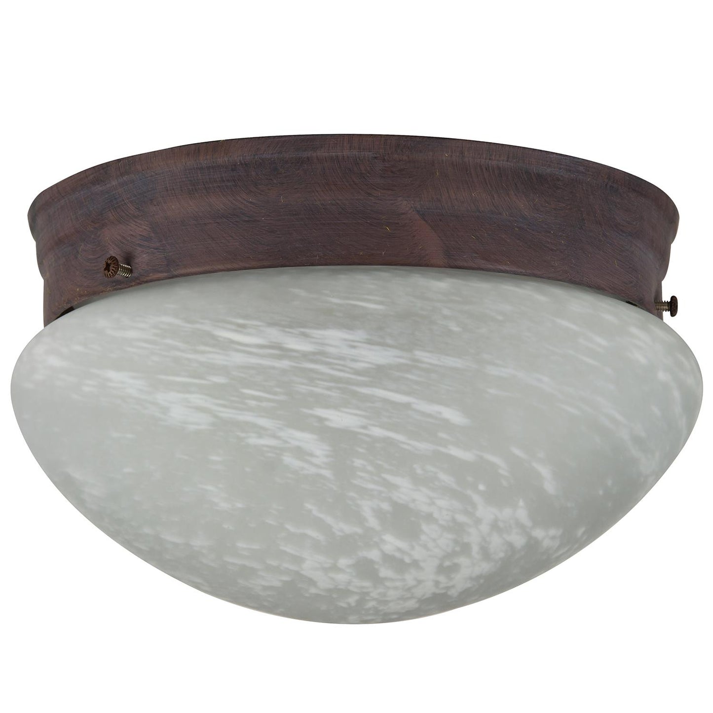 Sunlite 8" Decorative Mushroom Style Ceiling Fixture, Dusted Brown Finish, Alabaster Glass