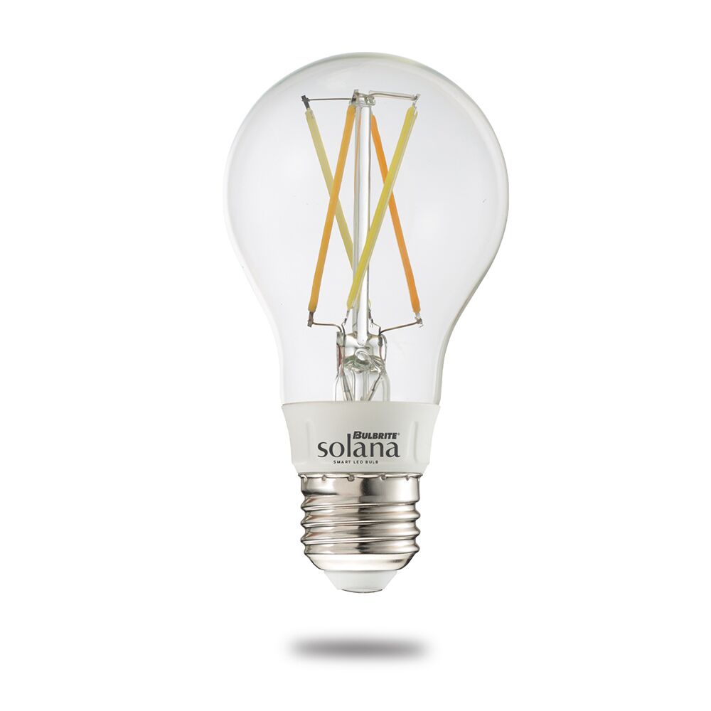 Bulbrite Solana 2-Pack A19 WiFi Connected Edison Filament LED Smart Light Bulb, Clear