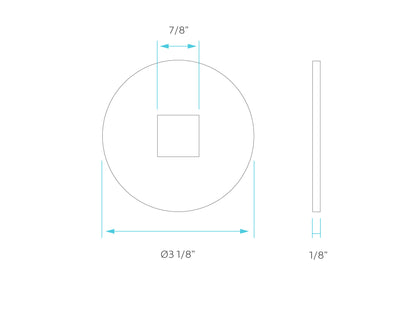 Luxrite 2" Regressed Interchangeable Canless Spotlight Round Square Hole Trim, Pack of 4 (LR23443)