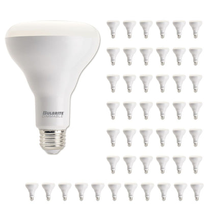 Bulbrite LED BR30 Dimmable Medium Screw Base (E26) Light Bulb 65 Watt Equivalent 2700K, Frost 48-Pack