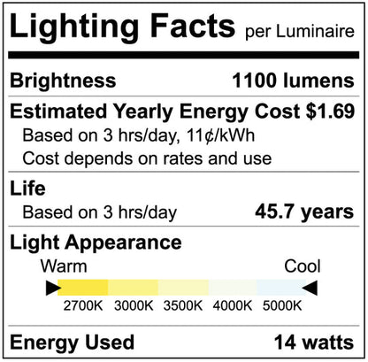 Luxrite LED 5-6" Round Baffled Downlight Retrofit, 14W, 1100 Lumens, Color Selectable - 2700K/3000K/3500K/4000K/5000K, 90 CRI, White Finish, Dimmable, Pack of 4 (LR23795)