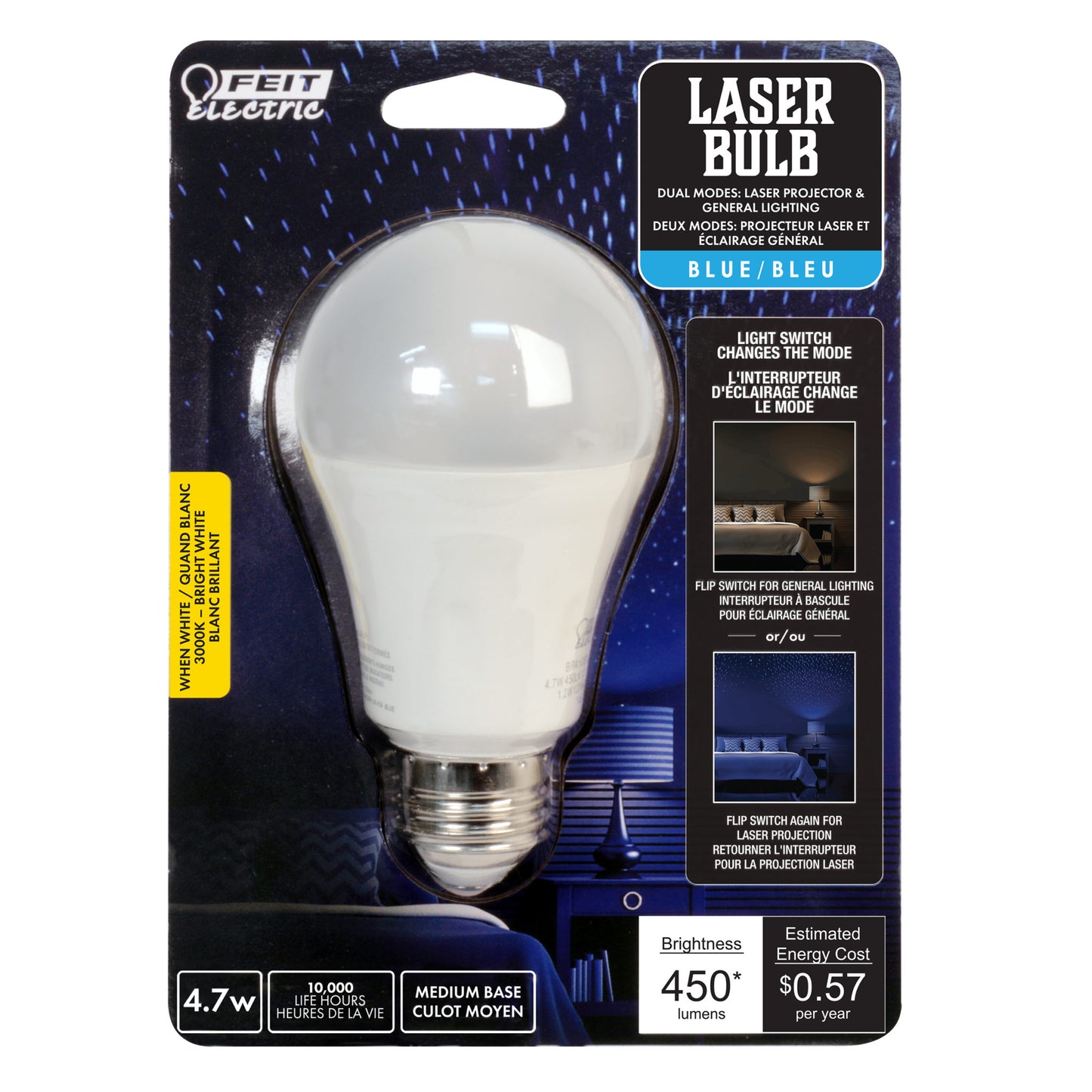 450 Lumen Warm White Blue Laser A19