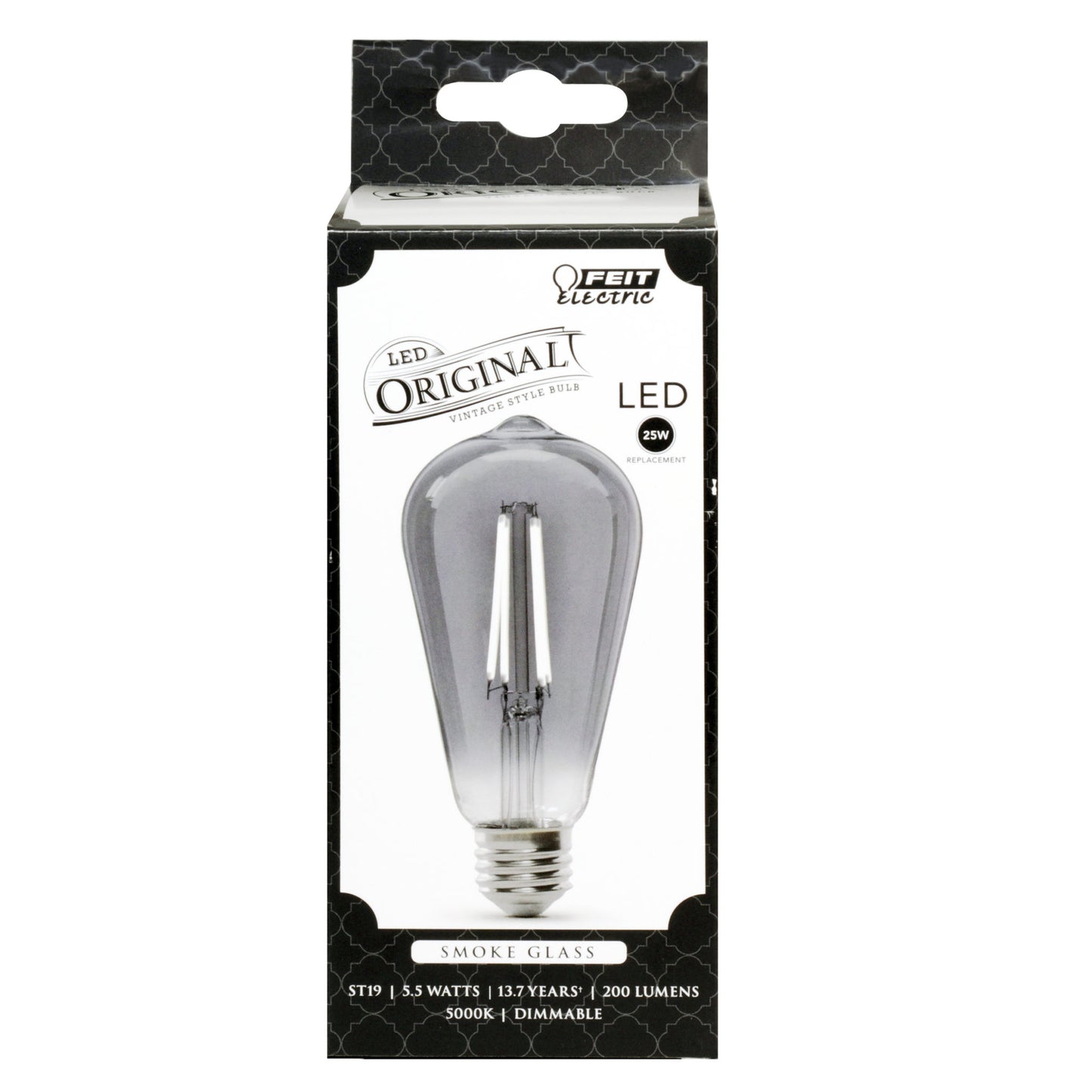 25-Watt Equivalent ST19 Vintage Smoke Glass Filament LED