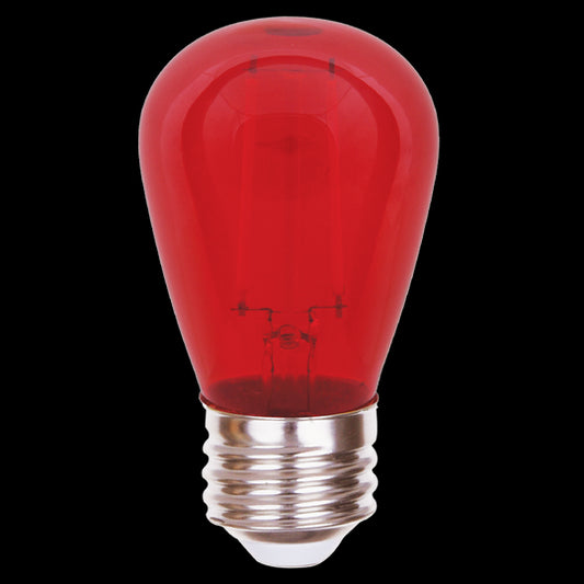 Luxrite LED Filament S14 Light Bulb, E26 Medium Base, 0.5W, Red Transparent Bulb Finish, Pack of 9 (LR21730)