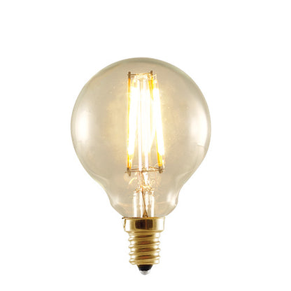 Bulbrite LED2G16/22K/FIL-NOS 2-Watt LED Nostalgic Globe Bulb, 25W Equivalent, Candelabra Base, Antique Finish