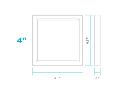 Luxrite LED Surface Mount 4" Square Slim, 10W, 600 Lumens, Color Selectable - 3000K/4000K/5000K, 80 CRI, White Finish, Dimmable, Pack of 2 (LR23591)