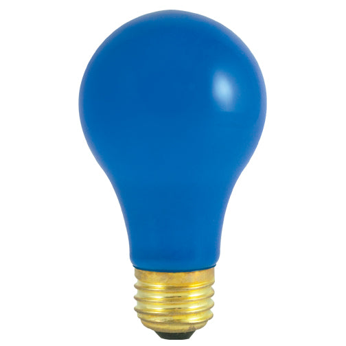 Bulbrite 60A/CB 60 Watt Incandescent A19 Party Bulb, Medium Base, Ceramic Blue