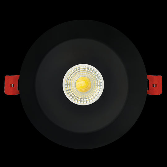 Luxrite LED 4" Round Deep Regressed Black Trim Interchangeable Canless Spotlight, Pack of 3 (LR24935)