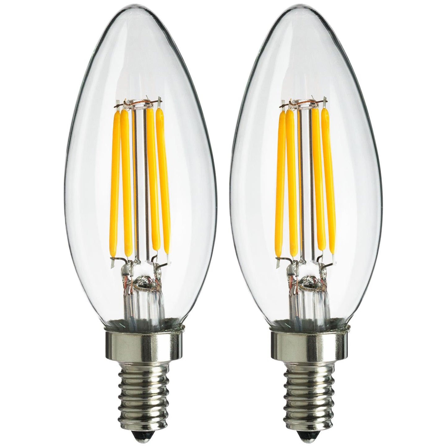 Sunlite LED Vintage Chandelier 4W (40W Equivalent) Light Bulb Candelabra (E12) Base, Warm White