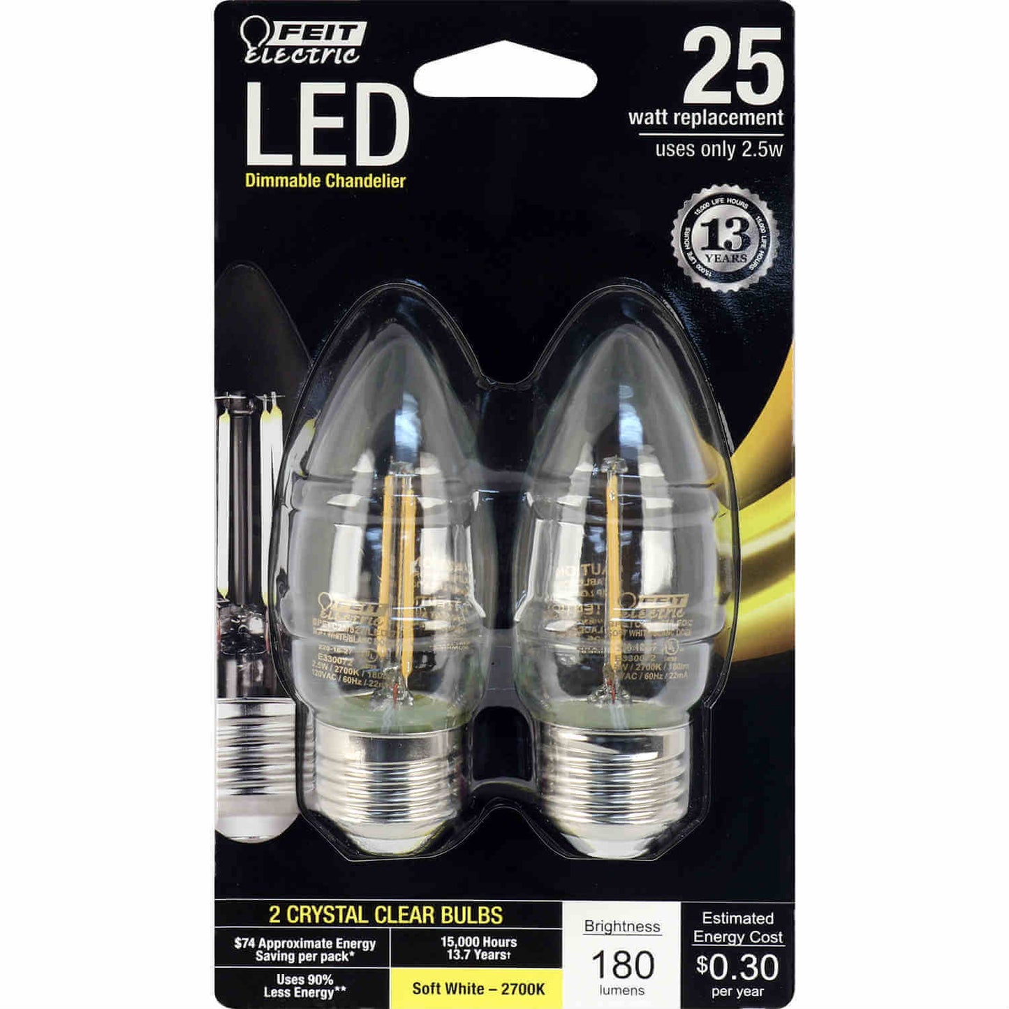 180 Lumen 2700K Dimmable Torpedo Tip LED