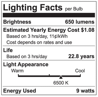 Luxrite LED BR30 Reflector Light Bulb, 9W, 650 Lumens, 6500K - Daylight, 80 CRI, Frosted White Finish, Dimmable, Pack of 7 (LR31855)