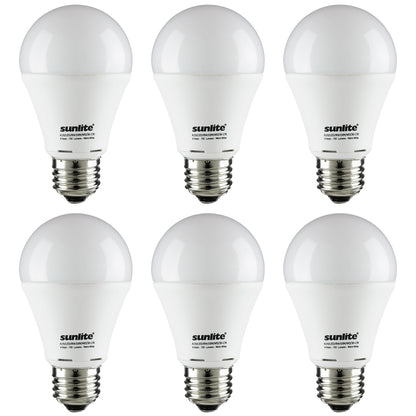 Sunlite LED A19 Hospitality Series 8W (40W Equivalent) Light Bulb Medium (E26) Base, Warm White