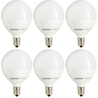 Sunlite LED G16.5 Globe 5W (40W Equivalent) Light Bulb Candelabra (E12) Base, Warm White