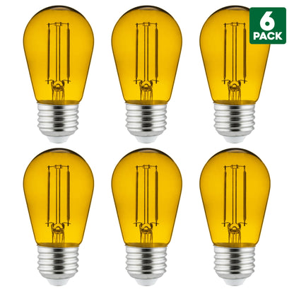 Sunlite LED Transparent Yellow Colored S14 Medium Base (E26) Bulb - Parties, Decorative, and Holiday 15,000 Hours Average Life