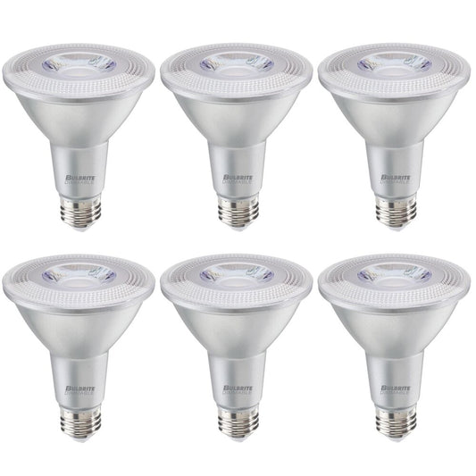Bulbrite Pack of (6) 10 Watt Dimmable Narrow Flood PAR30LN Medium (E26) LED Bulb - 800 Lumens, 2700K, and 80 CRI