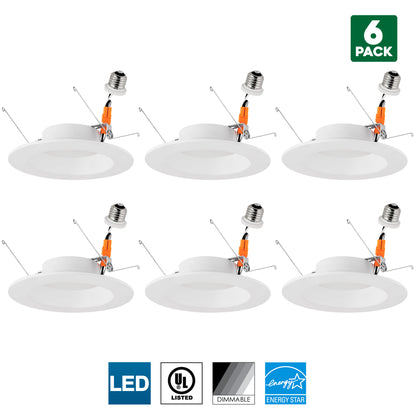 Sunlite LED 5-Inch Round Retrofit Recessed Downlight, Can Lighting Replacement, Medium (E26) Base, 14 Watt (100 Watt Equivalent), 5000K Super White, Energy Star Certified, UL-Listed