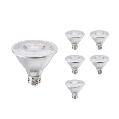 Bulbrite Pack of (6) 10 Watt Dimmable Flood PAR30SN Medium (E26) LED Bulb - 800 Lumens, 2700K, and 80 CRI