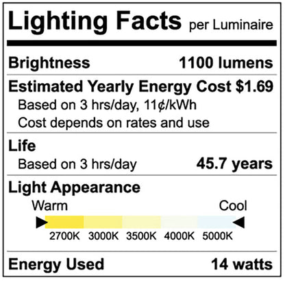 Luxrite LED 5-6" Round Smooth Downlight Retrofit, 14W, 1100 Lumens, Color Selectable - 2700K/3000K/3500K/4000K/5000K, 90 CRI, White Finish, Dimmable, Pack of 4 (LR23796)