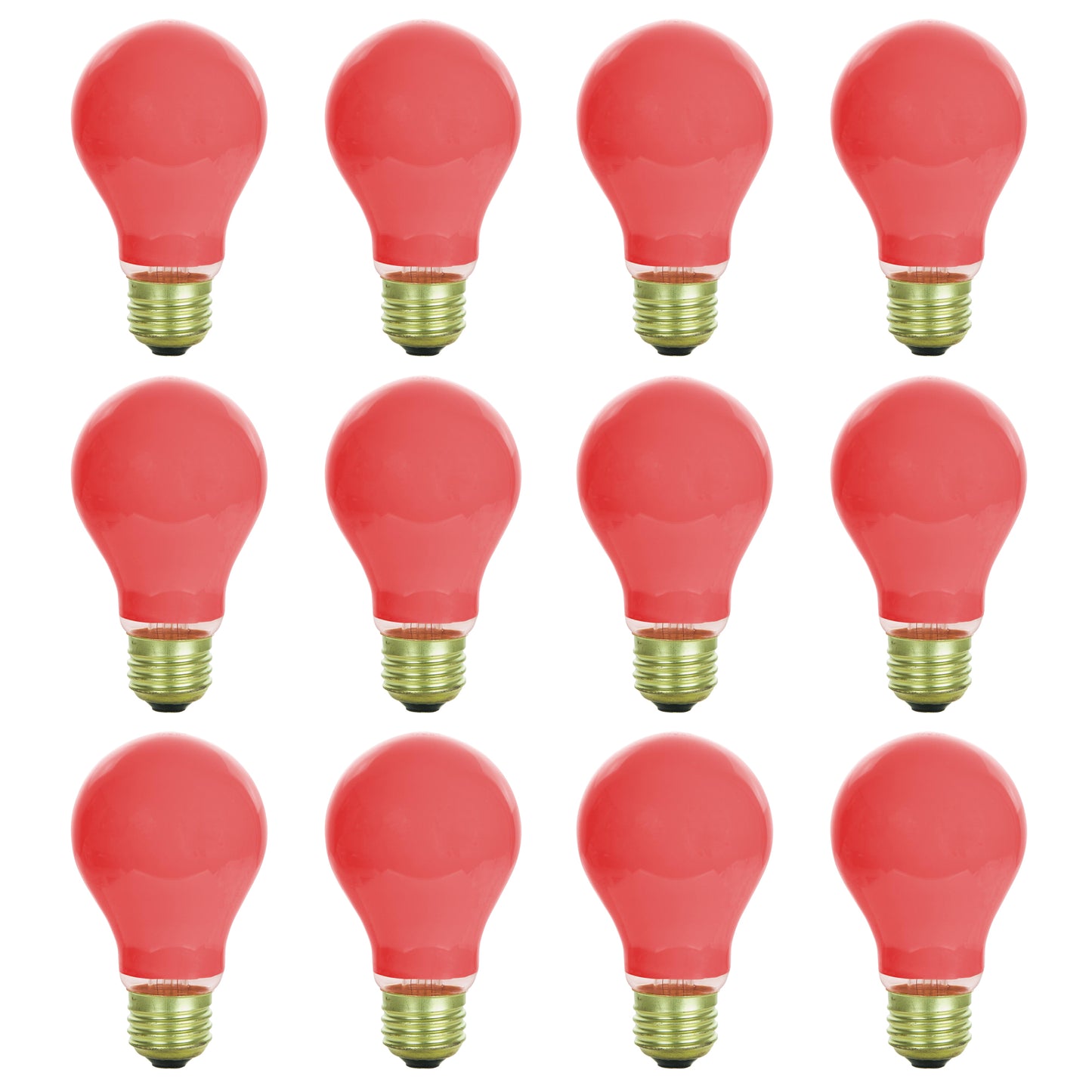 Sunlite 25 Watt A19 Colored , Medium Base, Ceramic Red