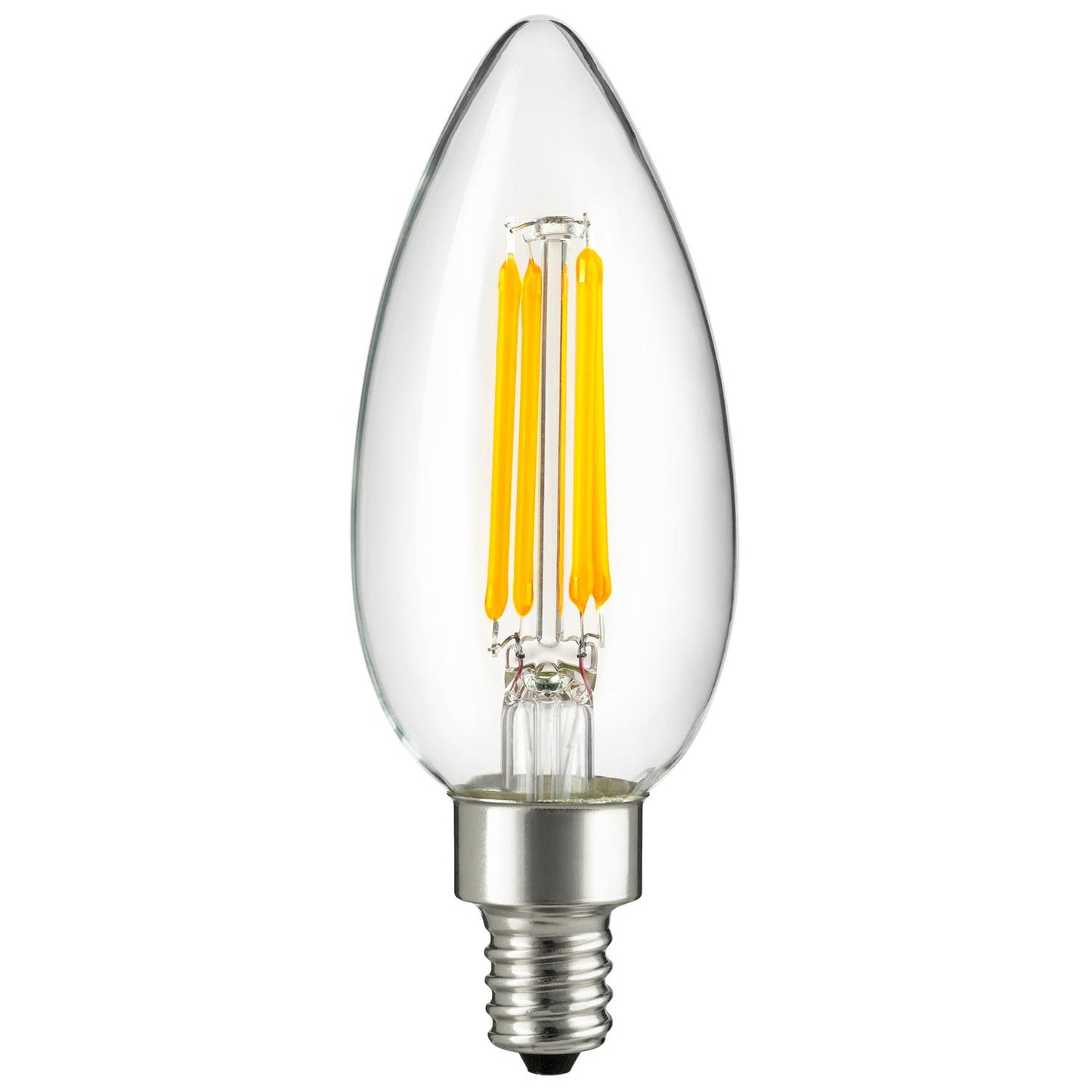 Sunlite LED Vintage Chandelier 4W (40W Equivalent) Light Bulb Candelabra (E12) Base, Warm White