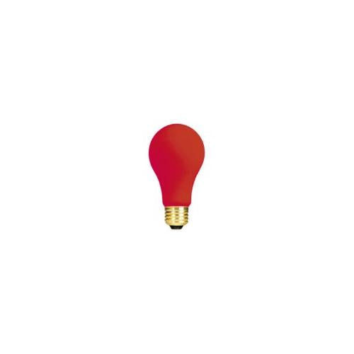 Bulbrite 60A/CR 60 Watt Incandescent A19 Party Bulb, Medium Base, Ceramic Red