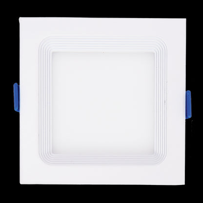 Luxrite LED 6" Mini Panel High Output - Step Baffled Square Wafer Trim, 15W, 1400 Lumens, Color Selectable - 2700K/3000K/3500K/4000K/5000K, 80 CRI, White Finish, Dimmable, Pack of 2 (LR23740)