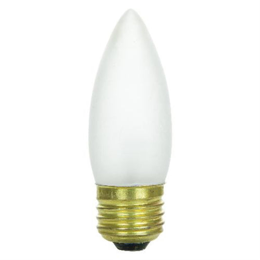 Sunlite Incandescent 25 Watt Torpedo Tip Chandelier 178 Lumens Medium Base Frost Light Bulb