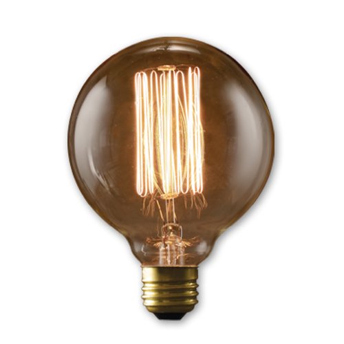 Bulbrite NOS40G30 40 Watt Nostalgic Edison G30 Globe, Thread Filament, Medium Base, Antique Finish