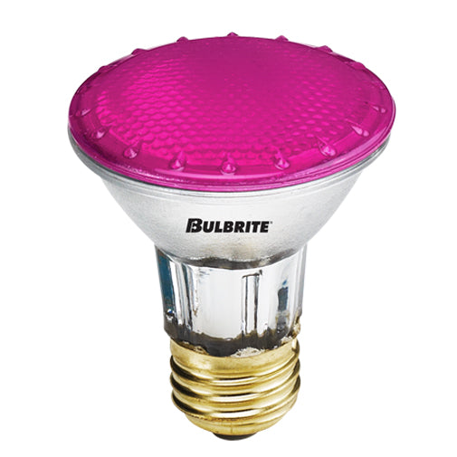 Bulbrite H50PAR20P 50 Watt Dimmable Colored Light Halogen PAR20, Medium Base, Pink