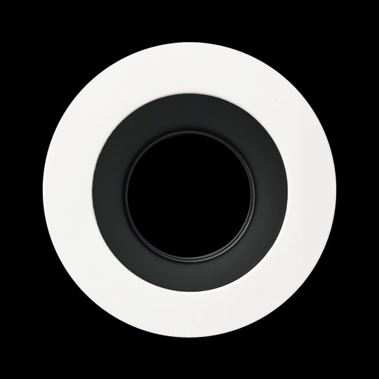 Luxrite 4" Regressed Interchangeable Round Smooth Black and White Trim Canless Spotlight, Pack of 3 (LR24967)