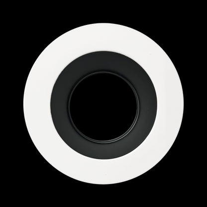 Luxrite 4" Regressed Interchangeable Round Smooth Black and White Trim Canless Spotlight, Pack of 3 (LR24967)