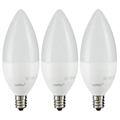Sunlite CTF/LED/5W/E12/FR/D/ES/27K LED Torpedo Tip Chandelier 5W (40W Equivalent) Light Bulb Candelabra (E12) Base, 2700K Soft White
