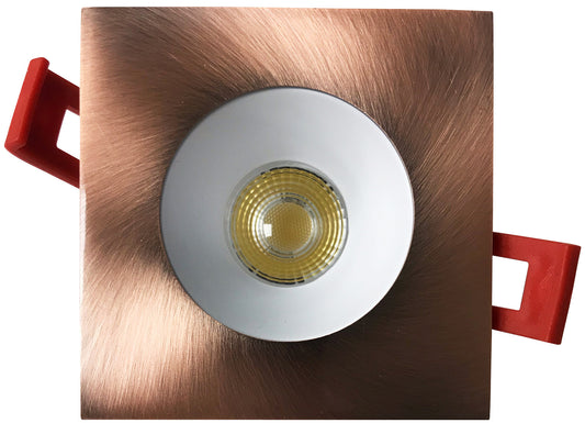 Luxrite 2" Regressed Interchangeable Canless Spotlight Square Copper Trim, Pack of 5 (LR23451)