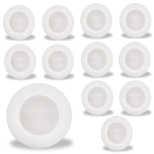 Bulbrite LED 7" Round Disc Light 5CCT White Aluminum with Pigtail JA8, E26 Medium Base, 14-Watt, White Finish, 12-Pack