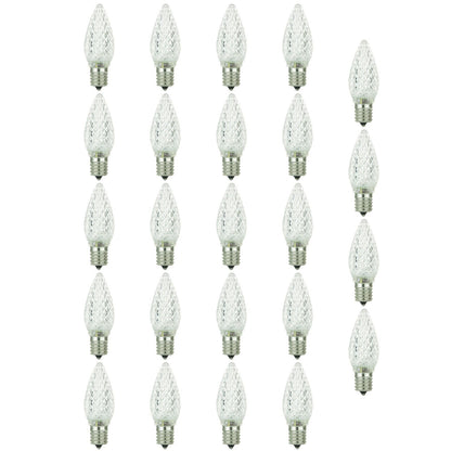Sunlite L3C9/LED/W/24PK LED C9 0.4W White Decorative Chandelier Light Bulbs, Intermediate (E17) Base, 6 Pack